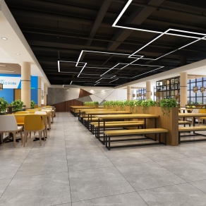 现代食堂3D模型下载